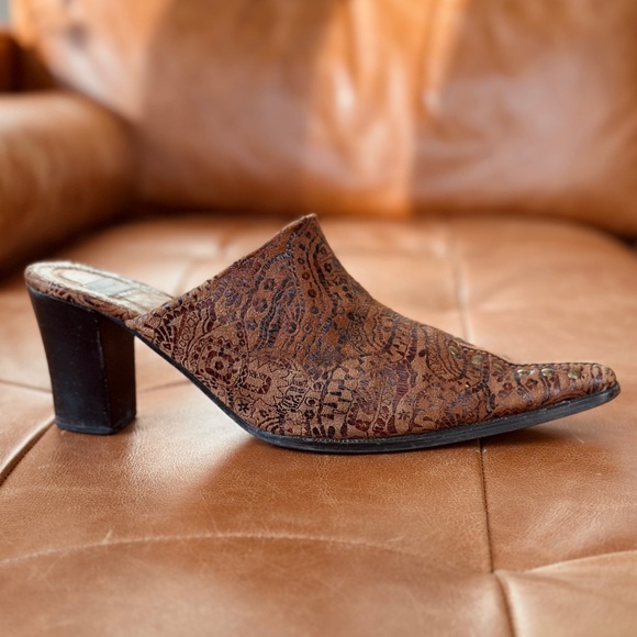 Vintage Shoes - tan leather - Size 8.5 - unique design - Picture 4 of 9